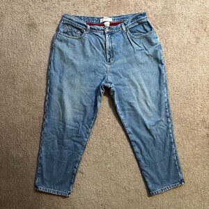 LL Bean Jeans Womens Petite 18W (36x28) Fleece Lined Double L Relaxed Fit Blue